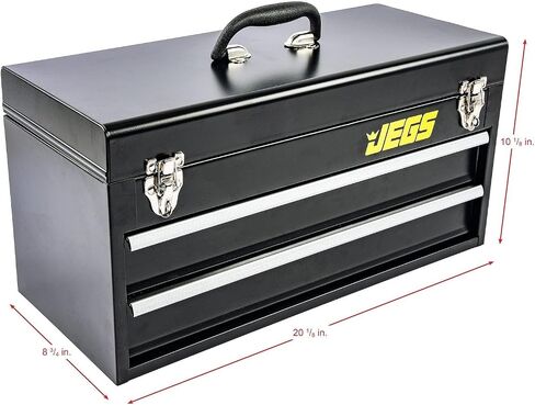 JEGS 170-Piece Mechanic's Tool Set - Includes Black Powder Coated Steel Toolbox, Sockets, Extenders, Ratchets, Wrenches, Screwdrivers, Pliers & Bits in Kuwait