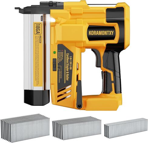 2" Cordless Brad Nailer, 2-in-1 18GA Staple Nail Gun Battery Powered Compatible with DeWalt 20V MAX Battery, Electric Nail Gun Stapler with 2000 Staples and Nails (Battery Not Included) in Kuwait