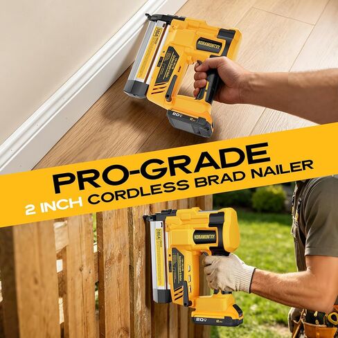2" Cordless Brad Nailer, 2-in-1 18GA Staple Nail Gun Battery Powered Compatible with DeWalt 20V MAX Battery, Electric Nail Gun Stapler with 2000 Staples and Nails (Battery Not Included) in Kuwait