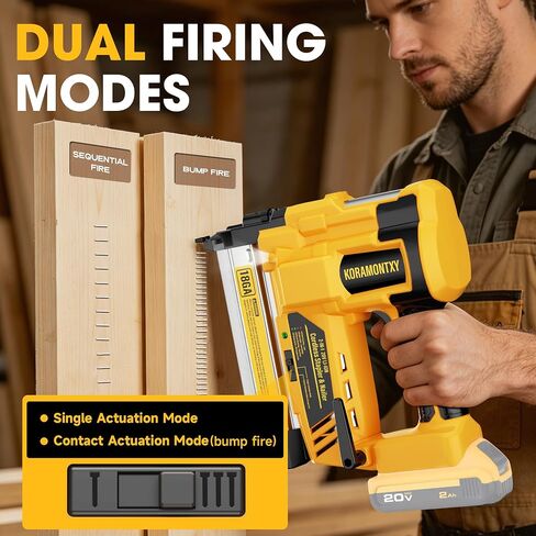 2" Cordless Brad Nailer, 2-in-1 18GA Staple Nail Gun Battery Powered Compatible with DeWalt 20V MAX Battery, Electric Nail Gun Stapler with 2000 Staples and Nails (Battery Not Included) in Kuwait