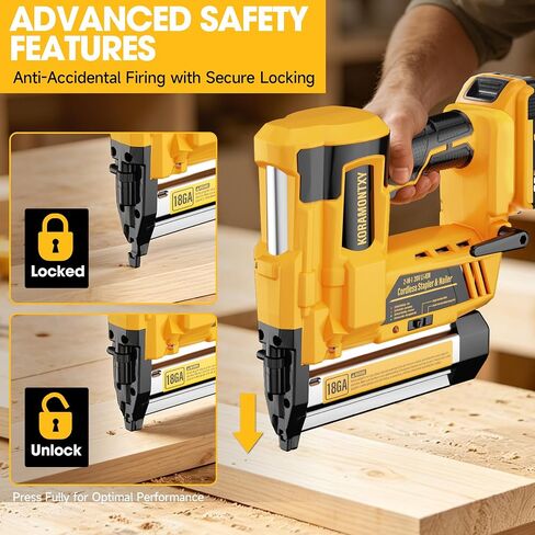 2" Cordless Brad Nailer, 2-in-1 18GA Staple Nail Gun Battery Powered Compatible with DeWalt 20V MAX Battery, Electric Nail Gun Stapler with 2000 Staples and Nails (Battery Not Included) in Kuwait