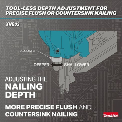 Makita XNB03Z 18V LXT® Lithium-Ion Cordless 21º Full Round Head 3-1/2" Framing Nailer, Tool Only | 18V Lxt Brushless, Drives 2-3-1/2 Nails, 41-Nail Magazine, Tool Only in Kuwait