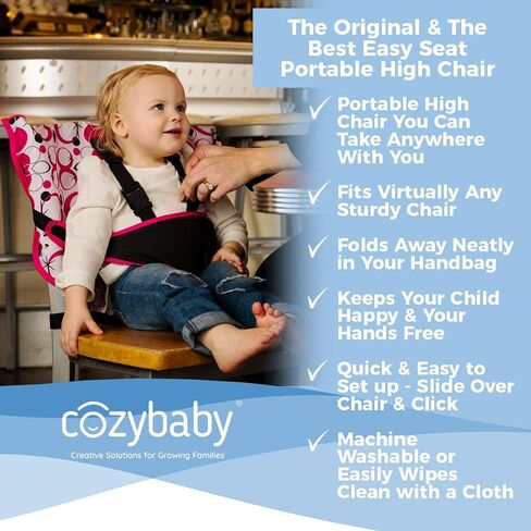 Cozy Cover Easy Seat - Portable Travel High Chair and Safety Seat for Infants and Toddlers (Polka Dot) in Kuwait