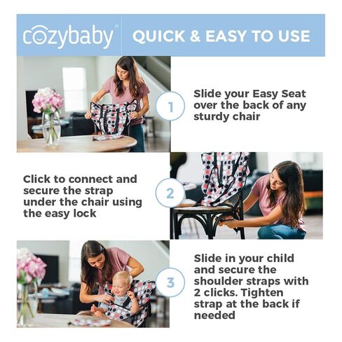 Cozy Cover Easy Seat - Portable Travel High Chair and Safety Seat for Infants and Toddlers (Polka Dot) in Kuwait