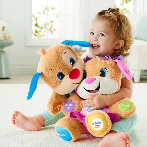 Fisher-Price Baby & Toddler Toy Laugh & Learn Smart Stages Sis Musical Plush with Lights & Phrases for Infants Ages 6+ Months in Kuwait
