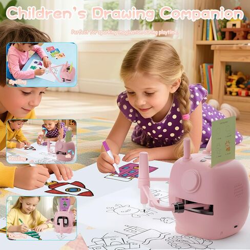 Drawing Robot for Kids with 192 Cards, Smart Robot Drawing Machine Toys for 3+ Year Old Boys and Girls, Interactive Painting Learning and Educational Toy Perfect for Birthday Chirstmas Party, Pink in Kuwait
