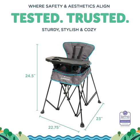 Baby Delight Go with Me Uplift Deluxe Portable High Chair, Indoor and Outdoor,Slate Grey in Kuwait
