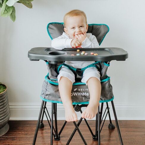 Baby Delight Go with Me Uplift Deluxe Portable High Chair, Indoor and Outdoor,Slate Grey in Kuwait