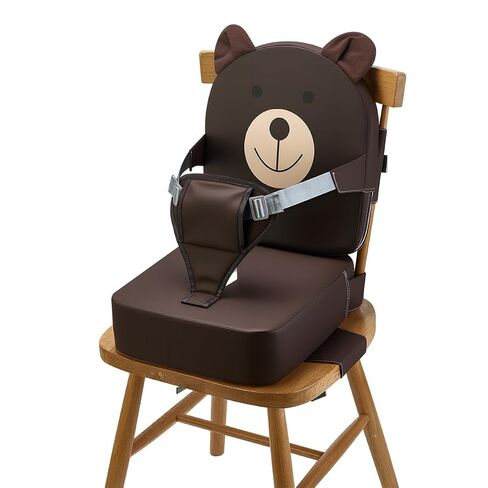 Toddler Booster Seat for Kitchen Chair with Backrest and Adjustable Strap (Khaki, OneSize) in Kuwait