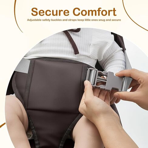 Toddler Booster Seat for Kitchen Chair with Backrest and Adjustable Strap (Khaki, OneSize) in Kuwait