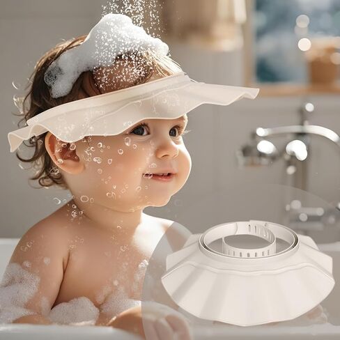 Baby Shower Cap Hat Soft Adjustable Bath Head Cap Visor for Washing Hair Safe Shampoo Shower Bathing Protection Head Eye Ear,Shampoo Caps for Toddler,Baby,Kids,Children,Makes the Bath More Fun in Kuwait