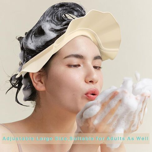 Baby Shower Cap Hat Soft Adjustable Bath Head Cap Visor for Washing Hair Safe Shampoo Shower Bathing Protection Head Eye Ear,Shampoo Caps for Toddler,Baby,Kids,Children,Makes the Bath More Fun in Kuwait