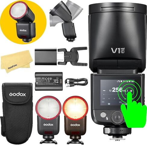 GODOX V1 Mid S Godox Flash for Sony Flash Speedlight | 55Ws 2.4G TTL Camera Flash for Sony,Touchscreen Control,1.7s Recycle Time,650 Full Power Flashes,LED Modeling Lamp in Kuwait