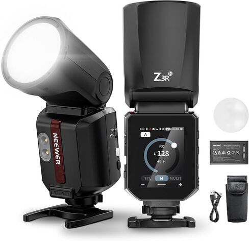 NEEWER 100Ws 2.4G TTL Round Head Flash Compatible with Nikon Cameras, Compatible with Godox, Speedlite Light with Touchscreen 1/8000s HSS 2 Modeling Lamps TTL/M Toggle 3000mAh 500 Full Power, Z3R-N in Kuwait