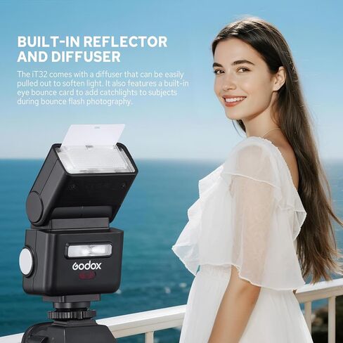 Godox iT32 Flash Speedlite with X5S Trigger for Sony Cameras, Detachable Magnetic Hotshoe/Trigger, 2.4G TTL HSS, USB C Charge & Built-in Battery, LED Modeling Light, Touch Screen Flash Speedlight in Kuwait