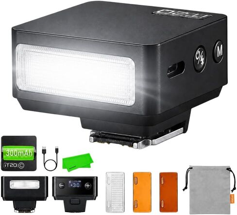 Godox iT20 O iT20O GODOX TTL Auto Mini Flash for Olympus and Panasonic, TTL/Manual Modes, Magnetic Color Filters, 1.5s Recycle, Hot Shoe Triggering for Olympus E-M1,E-M5 I,E-M10 II (Black) in Kuwait