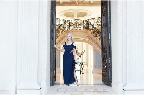Alex Evenings Women's Long Cold Shoulder Mother of the Bride Dress with Beaded Detail at Hip in Kuwait
