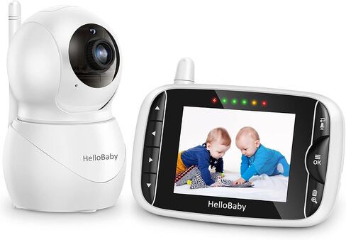 HelloBaby Monitor with Camera and Audio, IPS Screen LCD Display | Video Baby Monitor No WiFi, Infrared Night Vision, Temprature Screen Lullaby, Two Way Audio and VOX Mode (HB66pro) in Kuwait