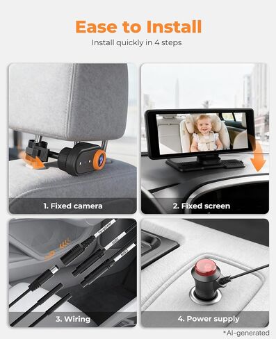 LUCKVIEW BM5PRO Dual Baby Car Camera, 7.2" 1080P Split Monitor | Split Screen for Two Kids, Auto IR Night Vision And 360° Headrest Mount Help Keep Family Road Trips Calm in Kuwait