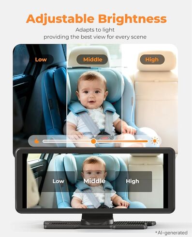LUCKVIEW BM5PRO Dual Baby Car Camera, 7.2" 1080P Split Monitor | Split Screen for Two Kids, Auto IR Night Vision And 360° Headrest Mount Help Keep Family Road Trips Calm in Kuwait