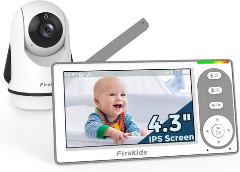 Baby Monitor - 1000ft Long Range Baby Monitor with Camera and Audio No WiFi, Built in 3500mAh Battery,Auto Night Vision, Temperature, 2-Way Talk, 8 Lullabies, 4.3'' Screen | 1000ft Long Range Baby Camera ,Remote PTZ,Auto Night Vision, 30-Hour Battery,Temp in Kuwait