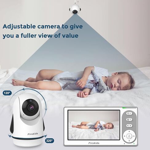 Baby Monitor - 1000ft Long Range Baby Monitor with Camera and Audio No WiFi, Built in 3500mAh Battery,Auto Night Vision, Temperature, 2-Way Talk, 8 Lullabies, 4.3'' Screen | 1000ft Long Range Baby Camera ,Remote PTZ,Auto Night Vision, 30-Hour Battery,Temp in Kuwait