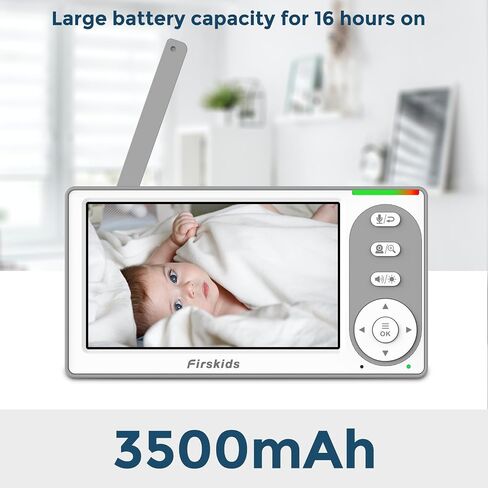 Baby Monitor - 1000ft Long Range Baby Monitor with Camera and Audio No WiFi, Built in 3500mAh Battery,Auto Night Vision, Temperature, 2-Way Talk, 8 Lullabies, 4.3'' Screen | 1000ft Long Range Baby Camera ,Remote PTZ,Auto Night Vision, 30-Hour Battery,Temp in Kuwait