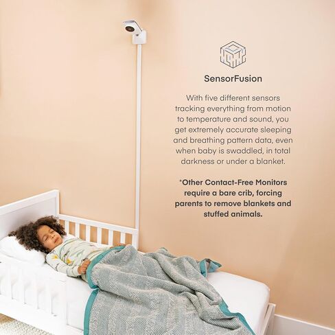 Miku Pro Smart Baby Monitor with Camera, Track Live Breathing with No Wearable, Real-Time Alerts, Sleep Analytics, 1080p Wi-Fi Video, Night Vision, and 2-Way Audio, Wall Mount Included in Kuwait