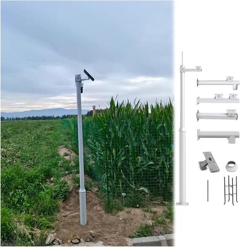 This Security Camera Post, Heavy Duty Metal Monitoring Pole with Foldable Ground Cages and Outdoor Screws for Enhanced Surveillance in Kuwait