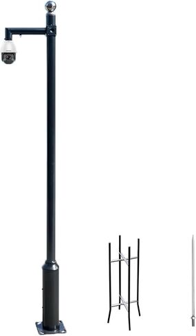 This CCTV Security Pole, Metal Rod with Mounting Holder for Surveillance Cameras, Perfect for Residential and Industrial Monitoring in Kuwait