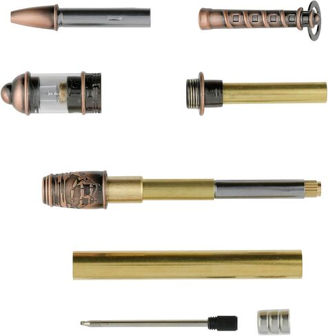 Penn State Industries PKLHPENAC Lighthouse Twist Pen Kit (Antique Copper) | Ballpoint Penturning Lathe Woodturning Project in Kuwait