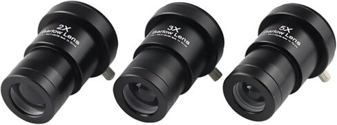 3PCS Astronomical Telescope Eyepiece Lens Kit 1.25 Inch 2X 3X 5X Barlow Lenses Fully Green Coated Optical Glass with M42 Thread in Kuwait
