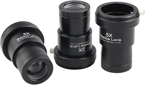 3PCS Eyepiece Barlow Lens Set, 1.25 Inch 2X 3X 5X Lenses with Fully Green Coated Optical Glass, M42 Thread for 1.25In Telescope in Kuwait