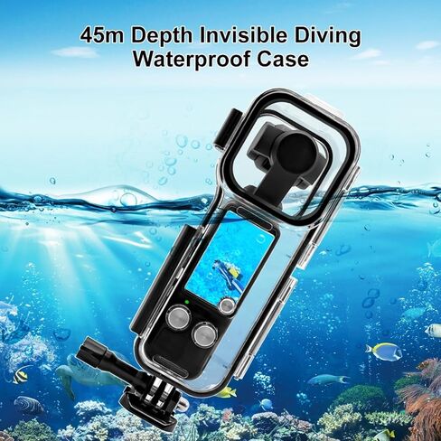 PULUZ Waterproof Case for DJI Osmo Pocket 3, 147FT/45M Diving Housing | Underwater Dive Case, Tempered Glass Lens, 95%+ Light Transmission, Anti-Fog Design, Durable Protection & Easy Control in Kuwait