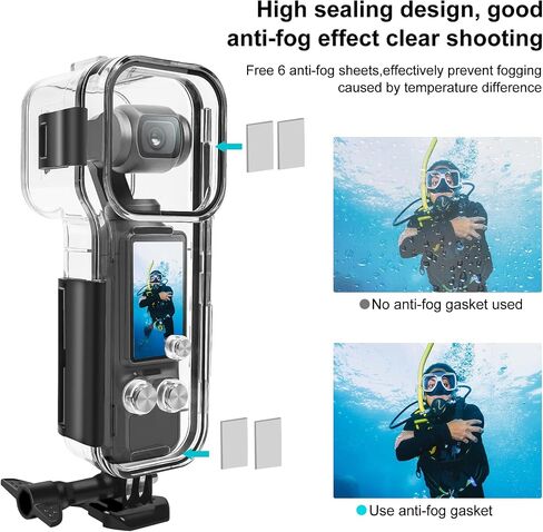 PULUZ Waterproof Case for DJI Osmo Pocket 3, 147FT/45M Diving Housing | Underwater Dive Case, Tempered Glass Lens, 95%+ Light Transmission, Anti-Fog Design, Durable Protection & Easy Control in Kuwait