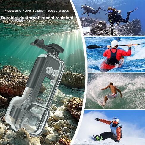PULUZ Waterproof Case for DJI Osmo Pocket 3, 147FT/45M Diving Housing | Underwater Dive Case, Tempered Glass Lens, 95%+ Light Transmission, Anti-Fog Design, Durable Protection & Easy Control in Kuwait