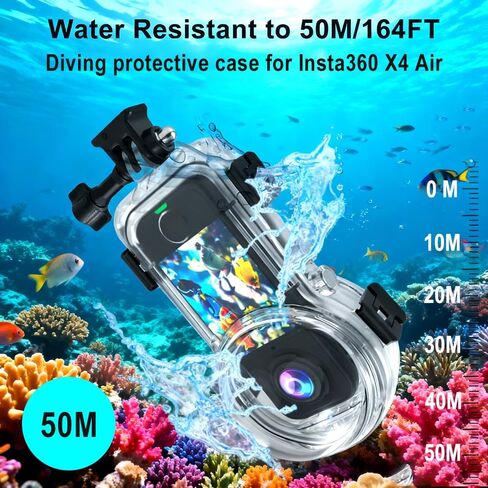 50M/164FT Underwater Invisible Dive Case for Insta360 X4 Air | Waterproof Diving Housing Protective Shell with Bracket for Insta 360 X4 Air Camera Accessories,Not for Insta360 X4 in Kuwait