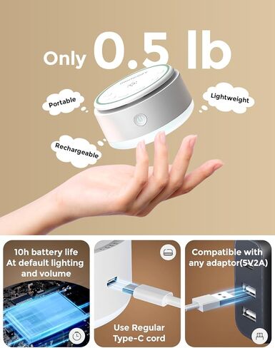 Momcozy Sound Machine for Baby-20 Soothing Sounds & Touch Warm Light Portable White Noise for Kids & Adults for Sleeping Timer and Memory | Ideal Travel Companion & Nursery Must-Have in Kuwait