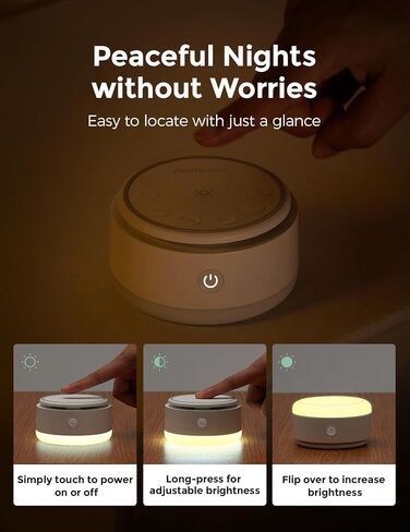 Momcozy Sound Machine for Baby-20 Soothing Sounds & Touch Warm Light Portable White Noise for Kids & Adults for Sleeping Timer and Memory | Ideal Travel Companion & Nursery Must-Have in Kuwait