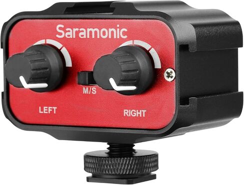 Saramoni SR-AX100 Dual Channel Audio Adapter 3.5mm Jack Microphone Mixer for DSLR Camera in Kuwait