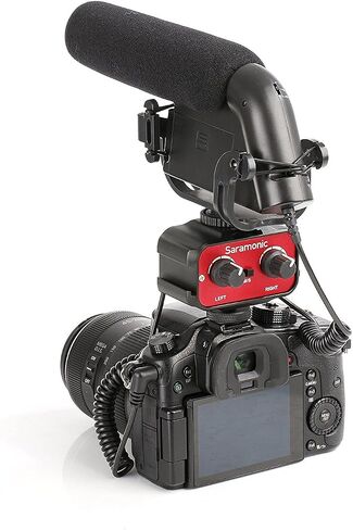 Saramoni SR-AX100 Dual Channel Audio Adapter 3.5mm Jack Microphone Mixer for DSLR Camera in Kuwait