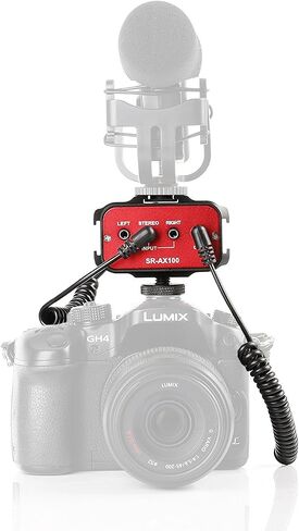 Saramoni SR-AX100 Dual Channel Audio Adapter 3.5mm Jack Microphone Mixer for DSLR Camera in Kuwait