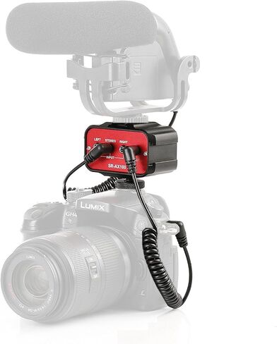 Saramoni SR-AX100 Dual Channel Audio Adapter 3.5mm Jack Microphone Mixer for DSLR Camera in Kuwait