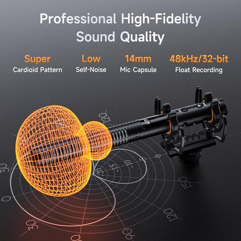 COMICA VM40 Shotgun Microphone – 48kHz/32-bit Float Recording, Wired & Wireless Modes, 32GB Onboard Storage – Compatible with Canon, Nikon, Sony Cameras & Camcorders for YouTube, Interviews & Filming in Kuwait