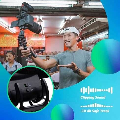 Joby Wavo Plus, On-Camera Vlogging Microphone, Super Cardioid Microphone with Live Audio Monitoring, High-Pass Filter, Auto-Power Mode, LED Battery Level, for Compact Cameras… in Kuwait