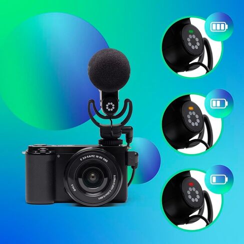 Joby Wavo Plus, On-Camera Vlogging Microphone, Super Cardioid Microphone with Live Audio Monitoring, High-Pass Filter, Auto-Power Mode, LED Battery Level, for Compact Cameras… in Kuwait