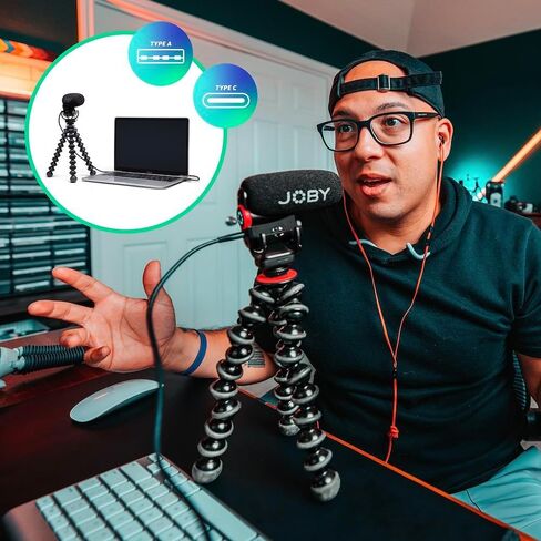 Joby Wavo Plus, On-Camera Vlogging Microphone, Super Cardioid Microphone with Live Audio Monitoring, High-Pass Filter, Auto-Power Mode, LED Battery Level, for Compact Cameras… in Kuwait