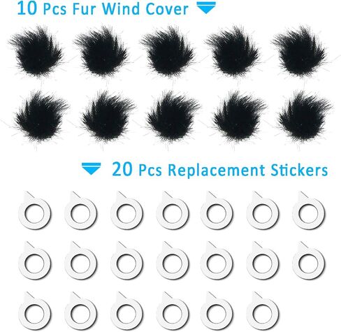 YOUSHARES Camera Mic Windscreen, 10 PCS Fur Wind Muff Wind Cover for Sony RX1 RX10 RX100 Digital Compact Cameras Built-in Microphone Outdoor Wind Filter in Kuwait