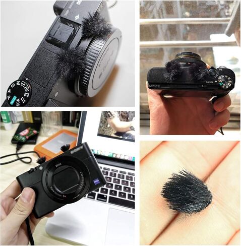 YOUSHARES Camera Mic Windscreen, 10 PCS Fur Wind Muff Wind Cover for Sony RX1 RX10 RX100 Digital Compact Cameras Built-in Microphone Outdoor Wind Filter in Kuwait
