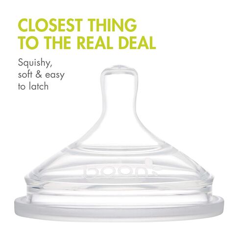 Boon Nursh Newborn Silicone Baby Bottle Nipples - Bottle Nipples for Boon Nursh Newborn Bottles - Baby Bottle-Feeding Supplies - Slow Flow Baby Bottle Nipples - 3 Count in Kuwait